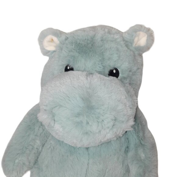 2017 Cloud B Hippo Dreamy Hugginz Stars Soft Aqua Stuffed Plush Toy 14" - Picture 3 of 7